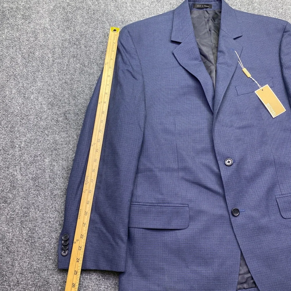 Michael Kors Mens 42R Blue Micro Pattern Two Button Blazer Sport Coat NWT